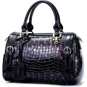 ⚡Women Classic Bronze Genuine Leather Tote Handbag Clutch Purse Crossbody Bag